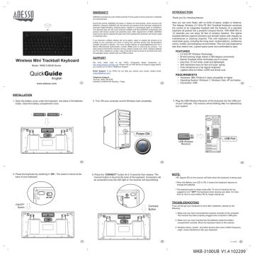 Adesso WKB-3100UB Series, WKB-3100UB User's manual Adesso WKB-3100UB Series, WKB-3100UB User's manual