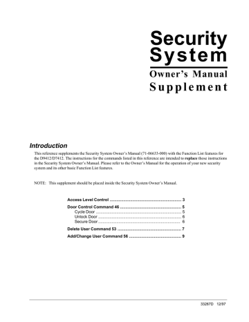 ADT Security Services D7412 User's manual ADT Security Services D7412 User's manual