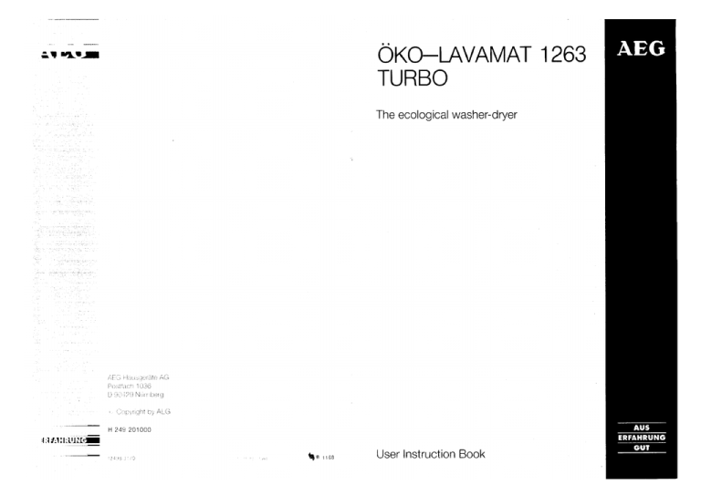 AEG 1263 User manual AEG 1263 User manual