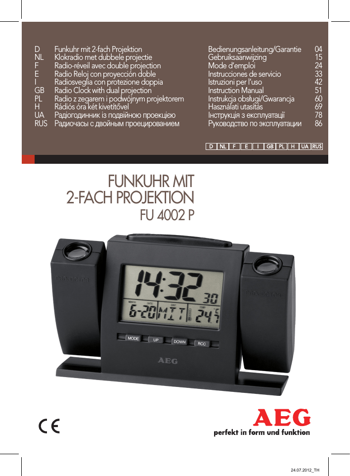 AEG FU 4002 P User's manual AEG FU 4002 P User's manual