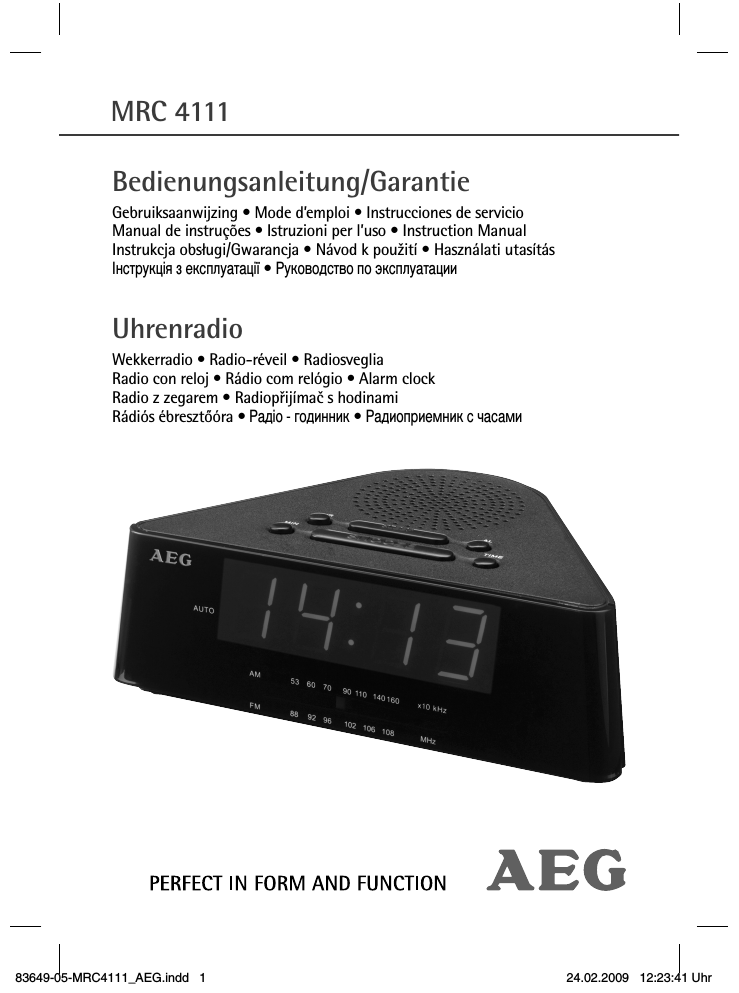 AEG MRC 4111 User manual AEG MRC 4111 User manual