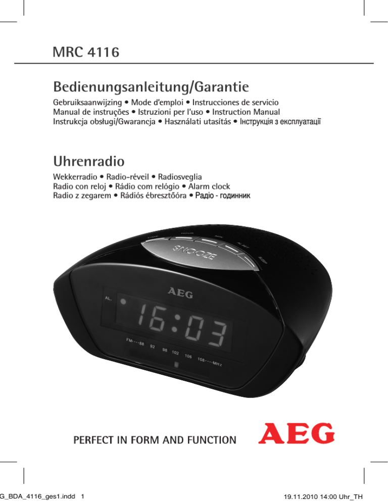 AEG MRC 4116 User manual AEG MRC 4116 User manual