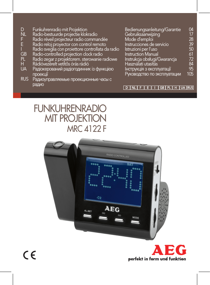 AEG MRC 4122 F User's manual AEG MRC 4122 F User's manual