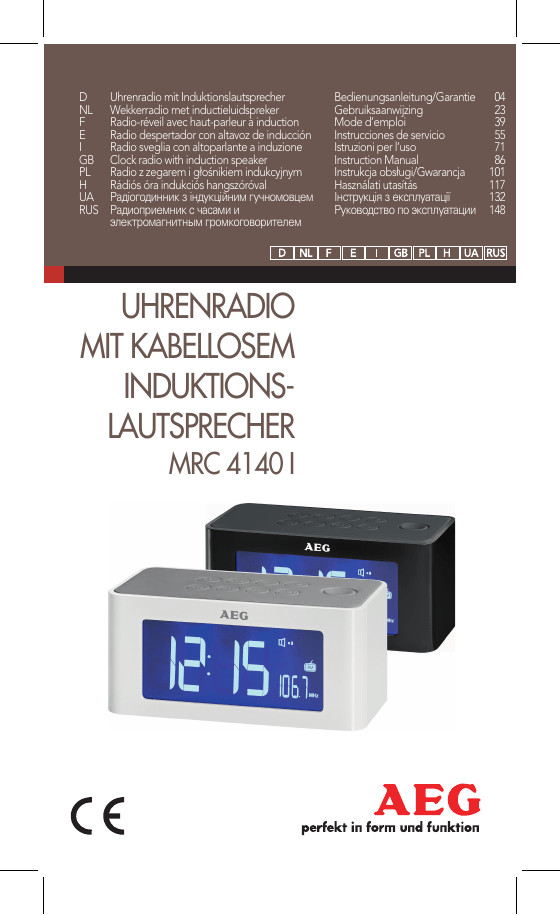 AEG MRC 4140 I User's manual AEG MRC 4140 I User's manual