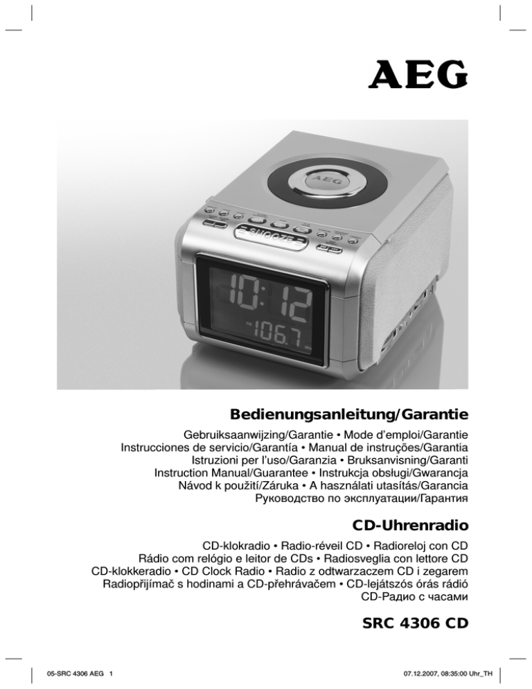 AEG SRC 4306 CD User's manual AEG SRC 4306 CD User's manual