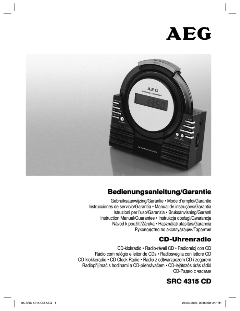 AEG SRC 4315 CD User manual AEG SRC 4315 CD User manual