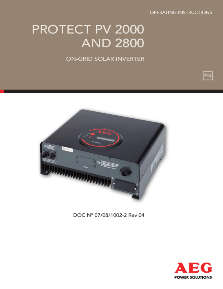 AEG Welding System 2000 User's manual AEG Welding System 2000 User's manual