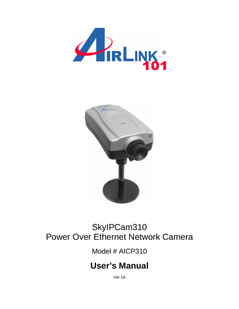 AirLink SkyIPCam310 User manual AirLink SkyIPCam310 User manual