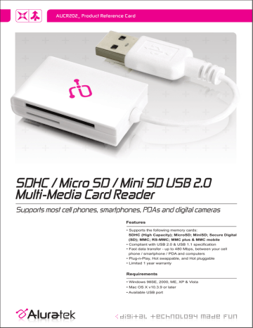 Aluratek Micro SD User's Manual | Manualzz