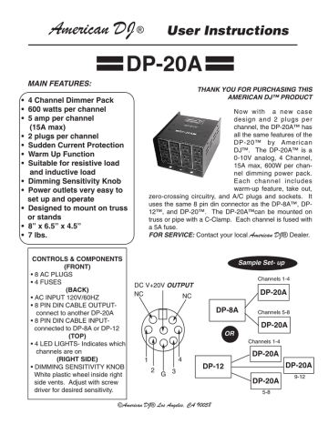 American DJ DP-20A User Instructions | Manualzz