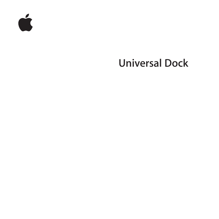 Apple Universal Dock User's manual Apple Universal Dock User's manual