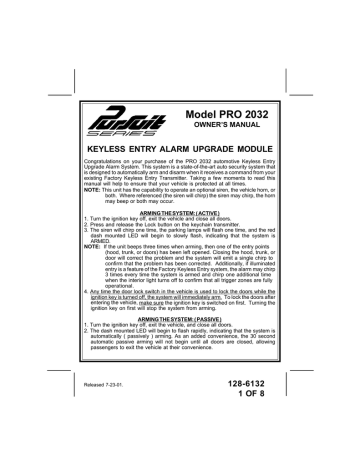 Audiovox PRO 2032 Owner's Manual | Manualzz