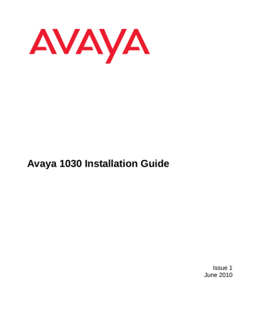 Avaya 1030 Installation guide Avaya 1030 Installation guide