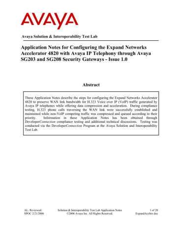 Avaya 4600 Series IP Telephones Application Note | Manualzz Avaya 4600 Series IP Telephones Application Note | Manualzz