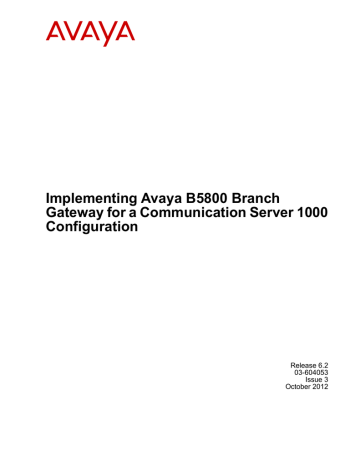 Avaya B5800 Configuration manual | Manualzz