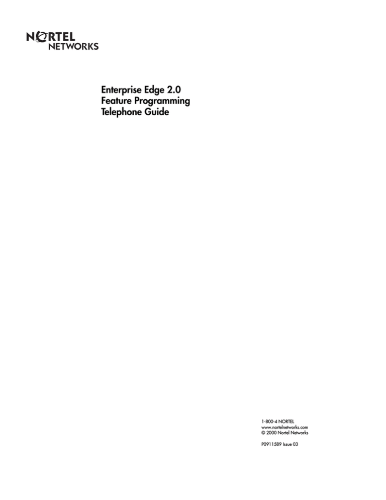 Avaya BCM 2.0 Feature Programming Telephone User manual Avaya BCM 2.0 Feature Programming Telephone User manual