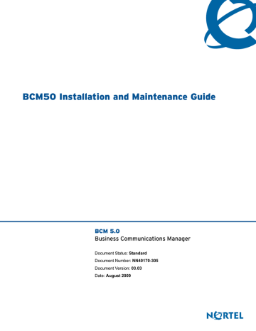 Avaya BCM50 Installation and Maintenance Manual | Manualzz