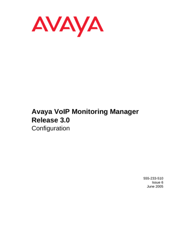Avaya VoIP Monitoring Manager Release 3.0 Configuration Configuration manual | Manualzz Avaya VoIP Monitoring Manager Release 3.0 Configuration Configuration manual | Manualzz