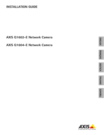 Axis Communications Q1602-E Installation guide | Manualzz