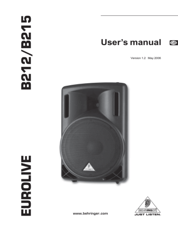 Behringer B212/B215 User's Manual | Manualzz