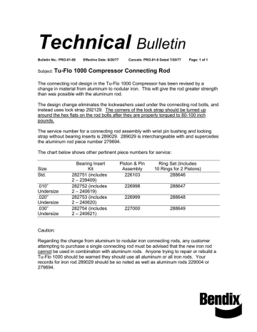 BENDIX TCH-001-008 User's Manual | Manualzz