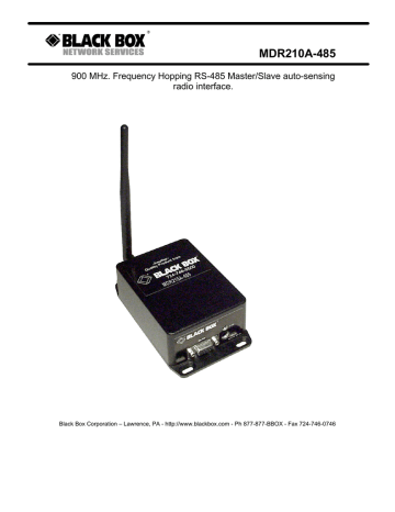 Black Box MDR210A-485 User's Manual | Manualzz