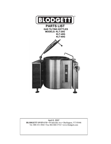 Blodgett KLT 20G User S Manual Manualzz