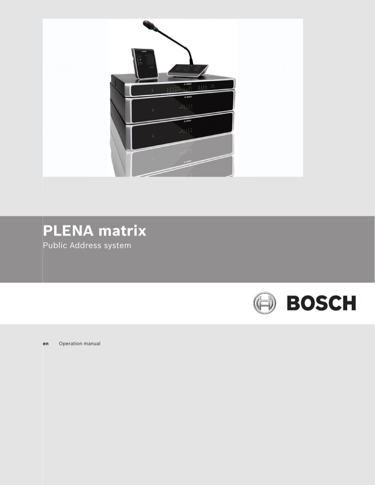Bosch v1.0 User manual Bosch v1.0 User manual
