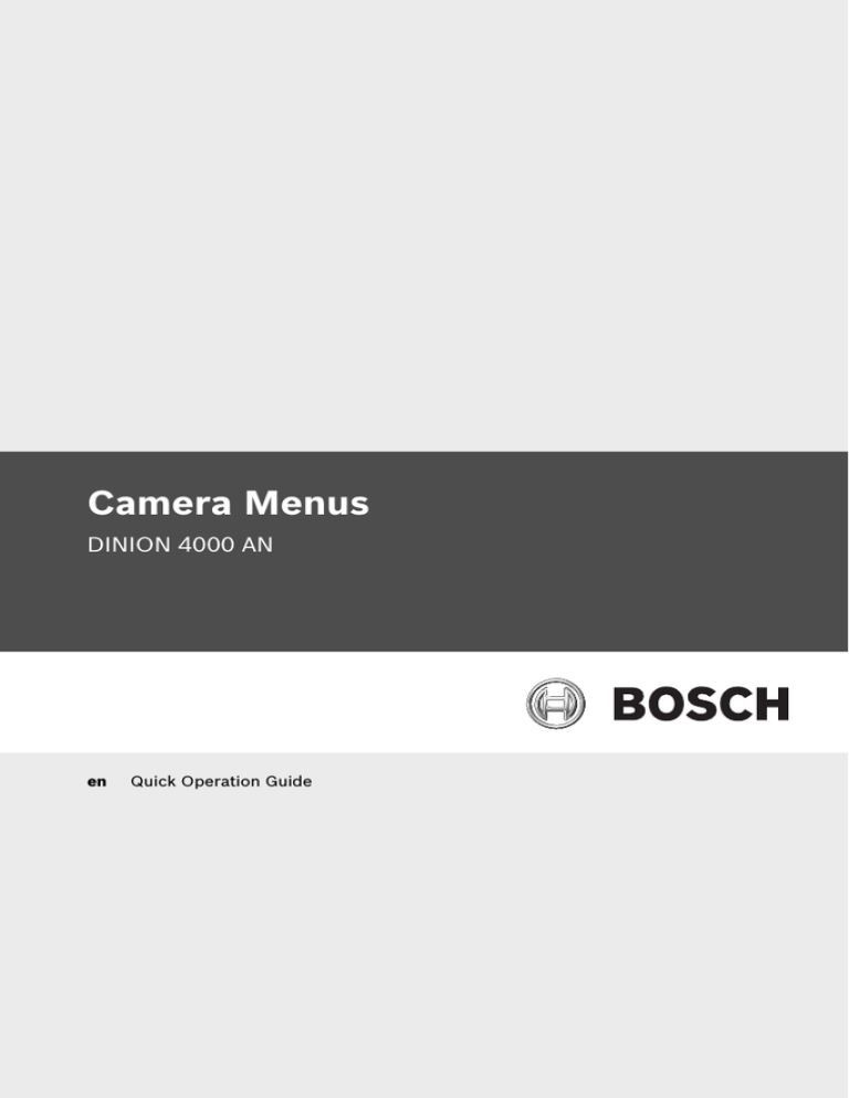 Bosch Appliances Home Security System DINION 4000 AN User manual Bosch Appliances Home Security System DINION 4000 AN User manual