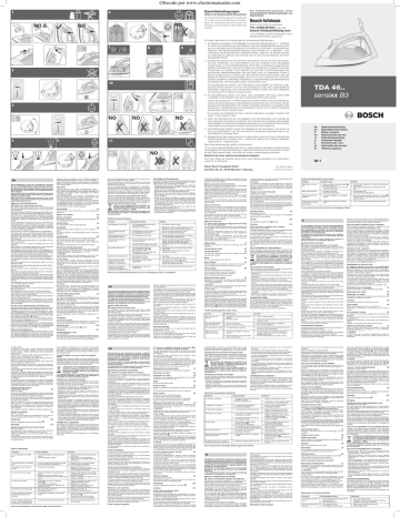 Bosch Appliances Iron TDA 46 User's Manual | Manualzz Bosch Appliances Iron TDA 46 User's Manual | Manualzz