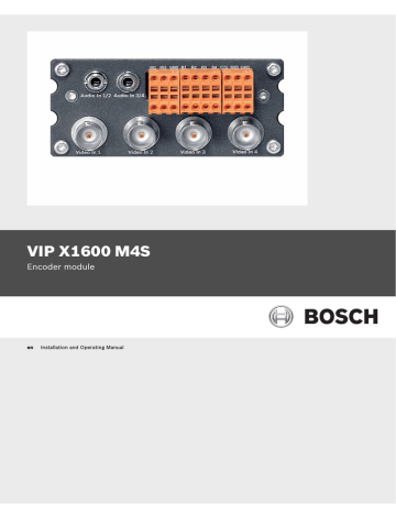 Bosch X1600 Installation and Operating manual | Manualzz