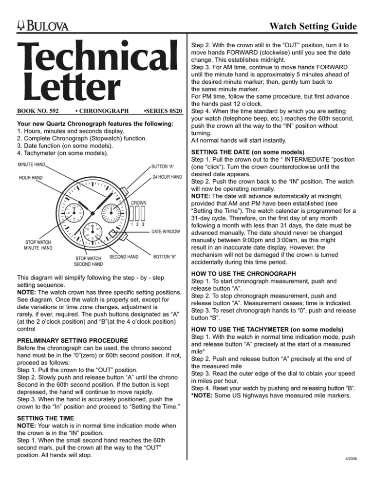 Bulova OS20 User manual Bulova OS20 User manual