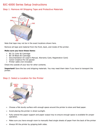Canon BJC-6000 Owner's manual Canon BJC-6000 Owner's manual
