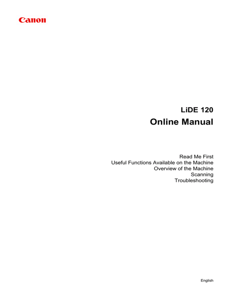 Canon CanoScan LiDE120, CanoScan LiDE 120, LIDE120 User manual Canon CanoScan LiDE120, CanoScan LiDE 120, LIDE120 User manual