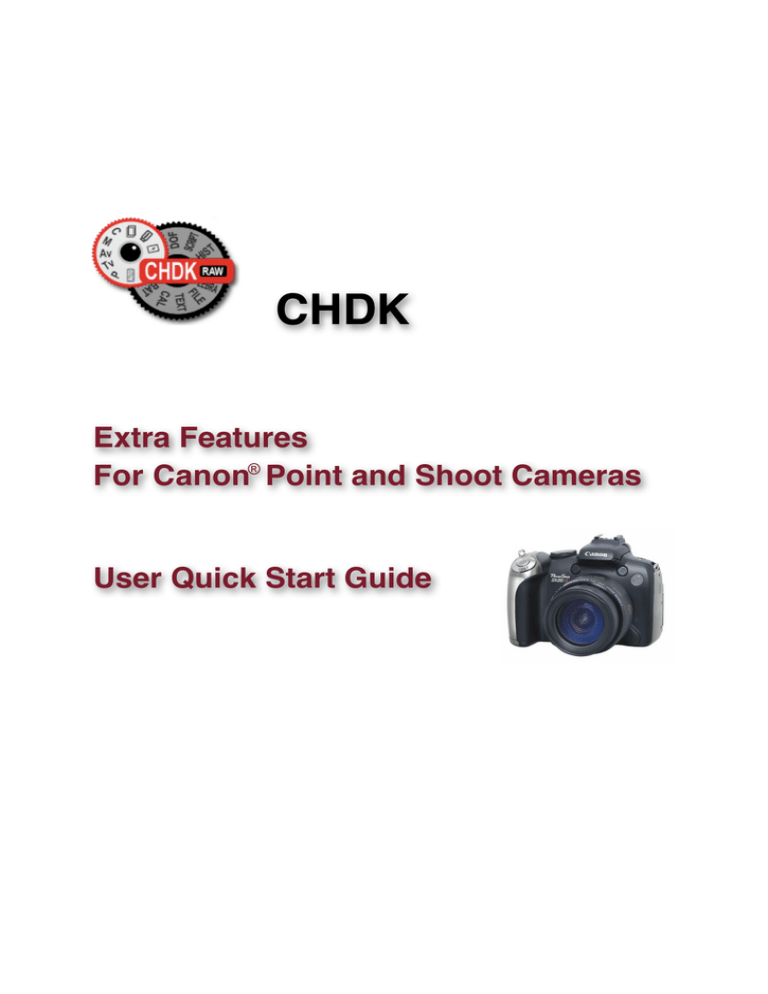 Canon CHDK User's manual Canon CHDK User's manual