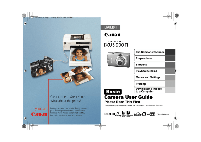 Canon Digital IXUS 900 TI User's manual Canon Digital IXUS 900 TI User's manual