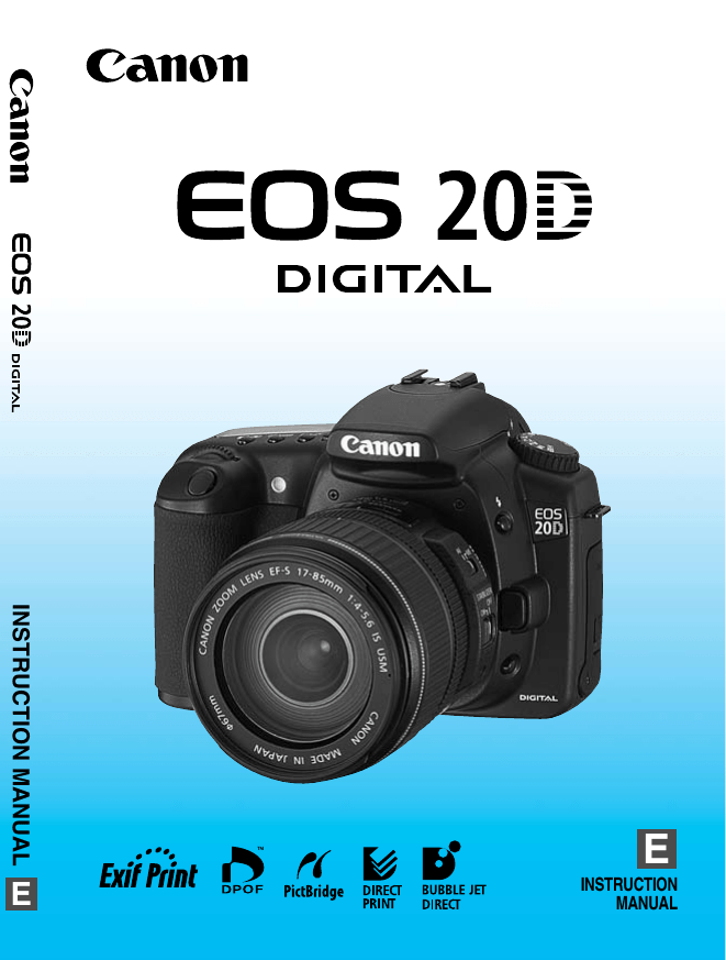 Canon EOS 20D Digital, 9442A002, 9442A008, DS126061 User manual Canon EOS 20D Digital, 9442A002, 9442A008, DS126061 User manual