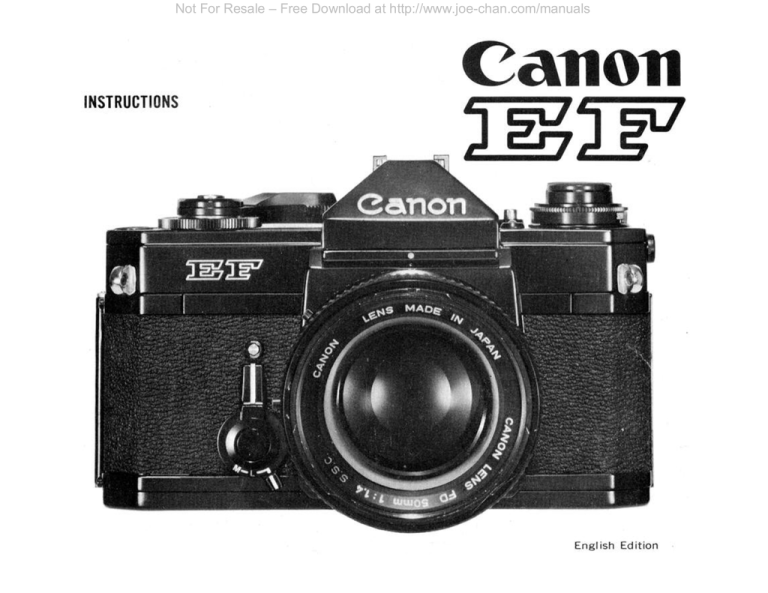 Canon E-F, EF User manual Canon E-F, EF User manual