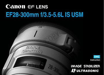 Canon EF28-300MM User's manual Canon EF28-300MM User's manual