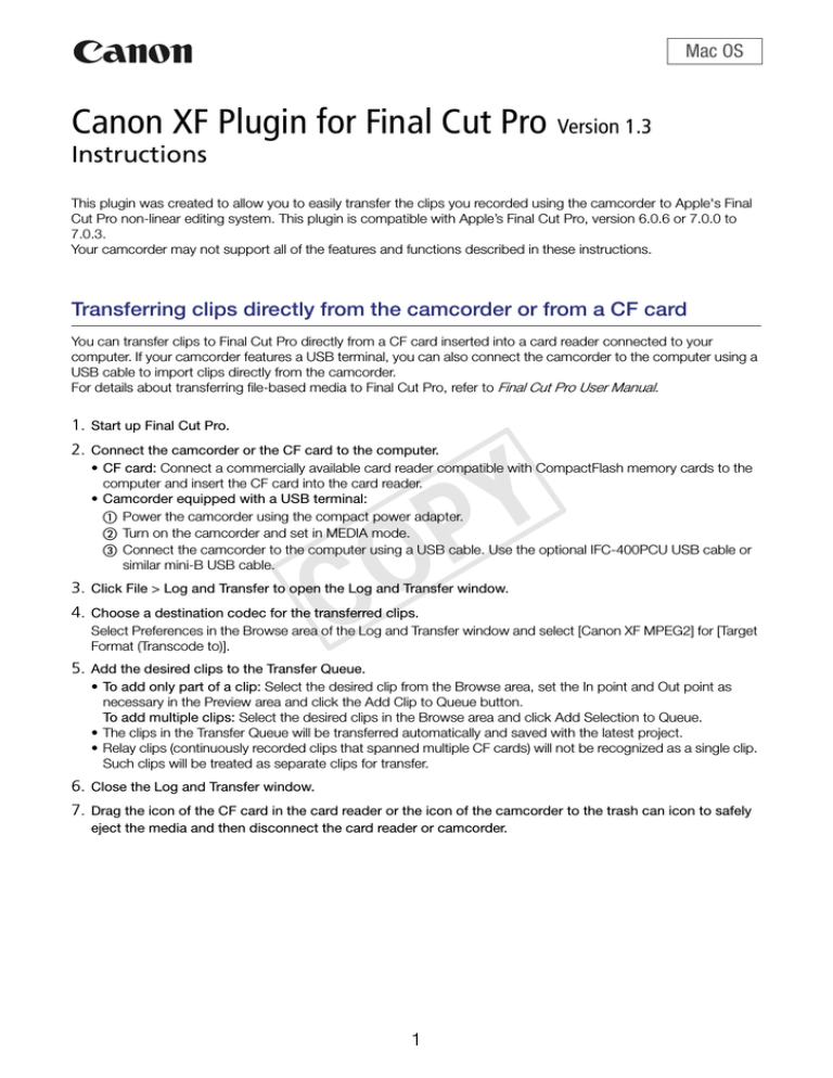Canon C500 User guide Canon C500 User guide