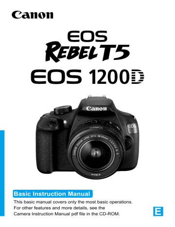 Canon EOS Rebel T5, T5 Instruction manual Canon EOS Rebel T5, T5 Instruction manual