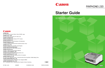 Canon FaxPhone L120 Owner's manual Canon FaxPhone L120 Owner's manual