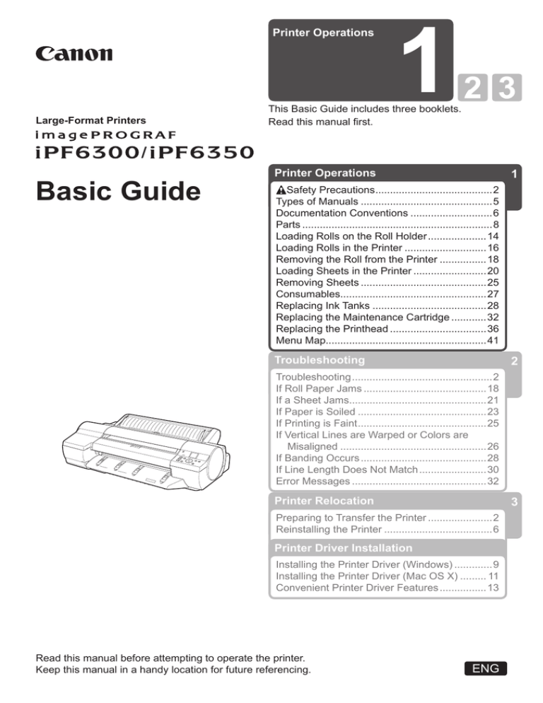 Canon imagePROGRAF iPF6350, imagePROGRAF iPF6300 User guide Canon imagePROGRAF iPF6350, imagePROGRAF iPF6300 User guide