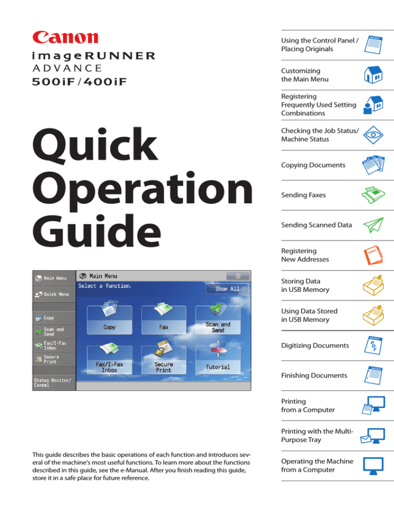 Canon 400iF Quick Setup guide Canon 400iF Quick Setup guide