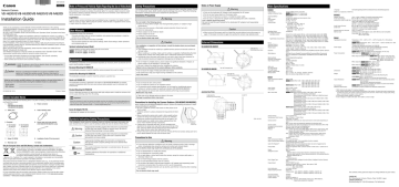 Canon VB-H630D Instruction manual Canon VB-H630D Instruction manual