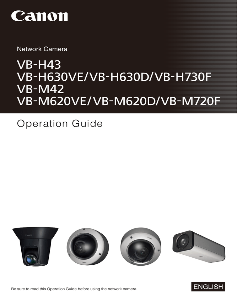 Canon VB-H630D Owner's manual Canon VB-H630D Owner's manual