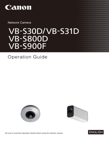Canon VB-S31D Operating instructions Canon VB-S31D Operating instructions