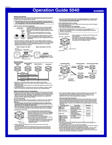 Casio 5040 MO0905-A Operation Guide | Manualzz