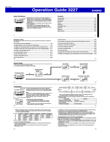 Casio 3227 MO1110-EA Operation Guide | Manualzz