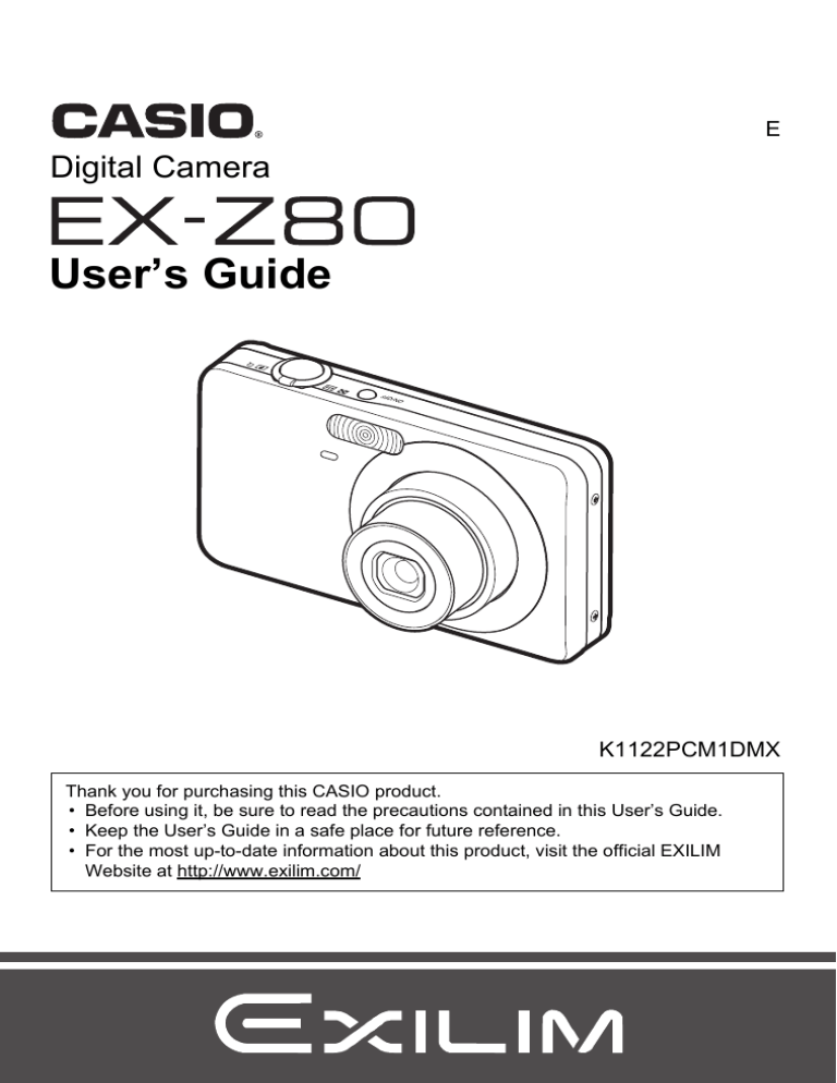 Casio EX-Z80 Owner's manual Casio EX-Z80 Owner's manual